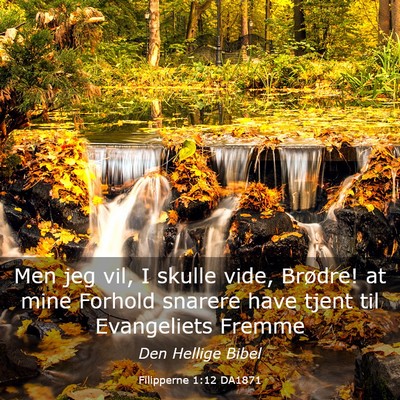 Picture 03 - Filipperne 1:12 DA1871 - Men jeg vil, I skulle vide, Brødre! at mine - Bible Verse Picture