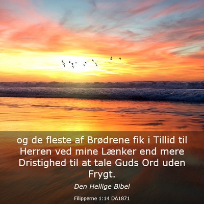 Picture 03 - Filipperne 1:14 DA1871 - og de fleste af Brødrene fik i Tillid til Herren - Bible Verse Picture