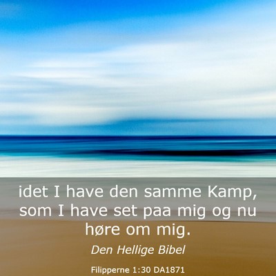 Picture 03 - Filipperne 1:30 DA1871 - idet I have den samme Kamp, som I have set paa - Bible Verse Picture