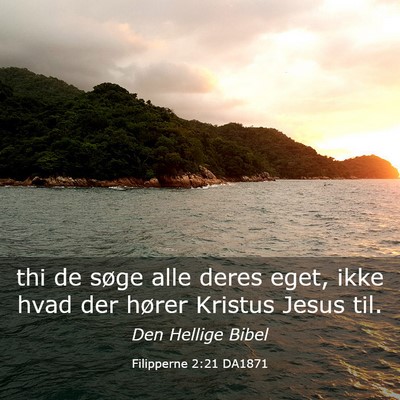 Picture 03 - Filipperne 2:21 DA1871 - thi de søge alle deres eget, ikke hvad der - Bible Verse Picture