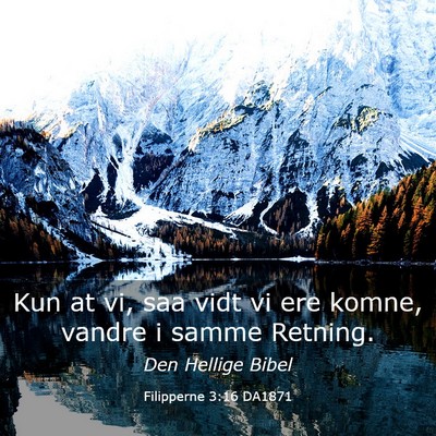 Picture 03 - Filipperne 3:16 DA1871 - Kun at vi, saa vidt vi ere komne, vandre i samme - Bible Verse Picture