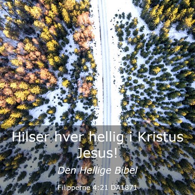 Picture 03 - Filipperne 4:21 DA1871 - Hilser hver hellig i Kristus - Bible Verse Picture