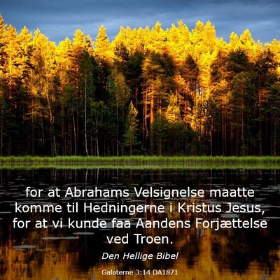 Picture 03 - Galaterne 3:14 DA1871 - for at Abrahams Velsignelse maatte komme til - Bible Verse Picture
