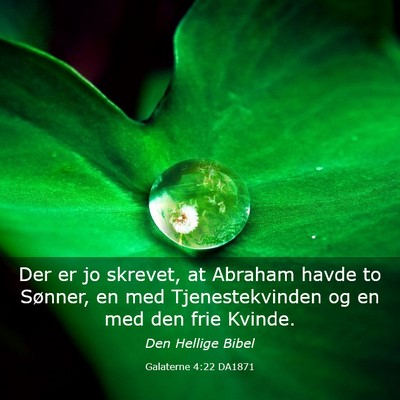 Picture 03 - Galaterne 4:22 DA1871 - Der er jo skrevet, at Abraham havde to Sønner, - Bible Verse Picture