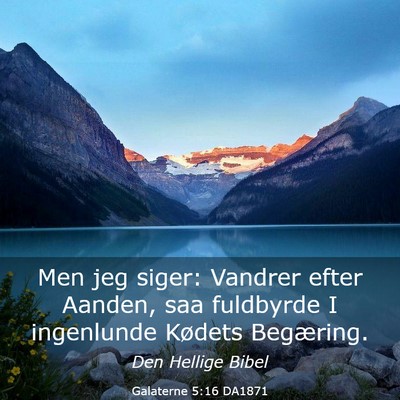 Picture 03 - Galaterne 5:16 DA1871 - Men jeg siger: Vandrer efter Aanden, saa - Bible Verse Picture