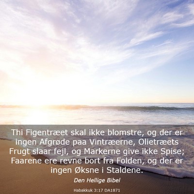 Picture 03 - Habakkuk 3:17 DA1871 - Thi Figentræet skal ikke blomstre, og der er - Bible Verse Picture