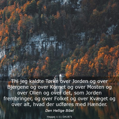 Picture 03 - Haggaj 1:11 DA1871 - Thi jeg kaldte Tørke over Jorden og over - Bible Verse Picture
