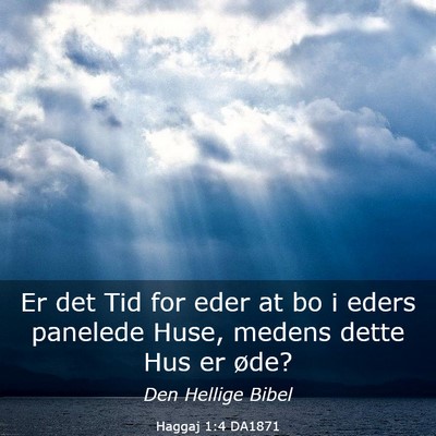 Picture 03 - Haggaj 1:4 DA1871 - Er det Tid for eder at bo i eders panelede Huse, - Bible Verse Picture