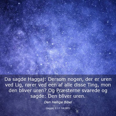 Picture 03 - Haggaj 2:13 DA1871 - Da sagde Haggaj: Dersom nogen, der er uren ved - Bible Verse Picture