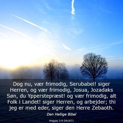 Picture 03 - Haggaj 2:4 DA1871 - Dog nu, vær frimodig, Serubabel! siger Herren, - Bible Verse Picture