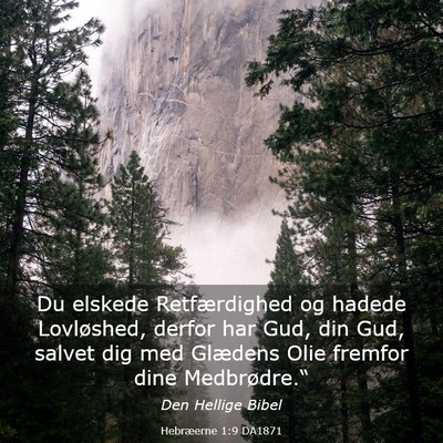 Picture 03 - Hebræerne 1:9 DA1871 - Du elskede Retfærdighed og hadede Lovløshed, - Bible Verse Picture