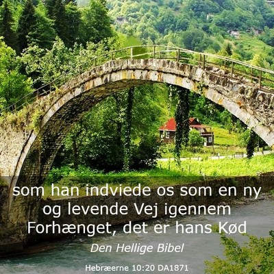 Picture 03 - Hebræerne 10:20 DA1871 - som han indviede os som en ny og levende Vej - Bible Verse Picture