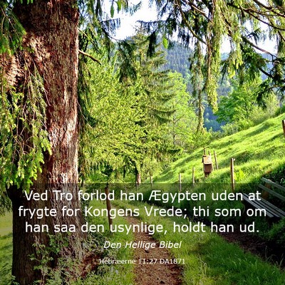 Picture 03 - Hebræerne 11:27 DA1871 - Ved Tro forlod han Ægypten uden at frygte for - Bible Verse Picture