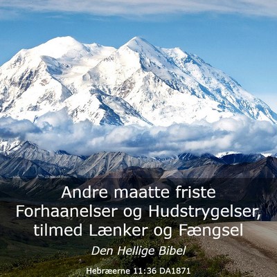 Picture 03 - Hebræerne 11:36 DA1871 - Andre maatte friste Forhaanelser og - Bible Verse Picture