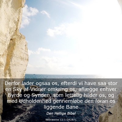 Picture 03 - Hebræerne 12:1 DA1871 - Derfor lader ogsaa os, efterdi vi have saa stor - Bible Verse Picture