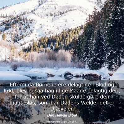 Picture 03 - Hebræerne 2:14 DA1871 - Efterdi da Børnene ere delagtige i Blod og Kød, - Bible Verse Picture