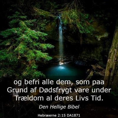 Picture 03 - Hebræerne 2:15 DA1871 - og befri alle dem, som paa Grund af Dødsfrygt - Bible Verse Picture