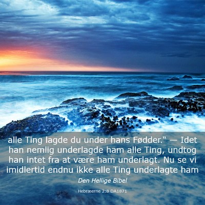 Picture 03 - Hebræerne 2:8 DA1871 - alle Ting lagde du under hans Fødder.“ — - Bible Verse Picture