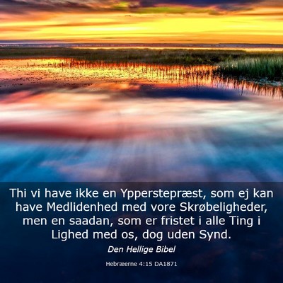 Picture 03 - Hebræerne 4:15 DA1871 - Thi vi have ikke en Ypperstepræst, som ej kan - Bible Verse Picture