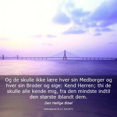 Picture 03 - Hebræerne 8:11 DA1871 - Og de skulle ikke lære hver sin Medborger og - Bible Verse Picture