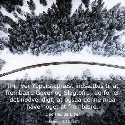 Picture 03 - Hebræerne 8:3 DA1871 - Thi hver Ypperstepræst indsættes til at - Bible Verse Picture