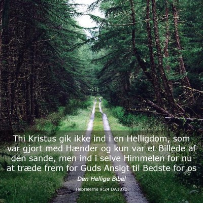 Picture 03 - Hebræerne 9:24 DA1871 - Thi Kristus gik ikke ind i en Helligdom, som var - Bible Verse Picture