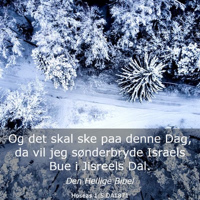 Picture 03 - Hoseas 1:5 DA1871 - Og det skal ske paa denne Dag, da vil jeg - Bible Verse Picture