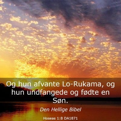 Picture 03 - Hoseas 1:8 DA1871 - Og hun afvante Lo-Rukama, og hun undfangede og - Bible Verse Picture