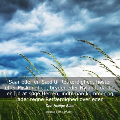 Picture 03 - Hoseas 10:12 DA1871 - Saar eder en Sæd til Retfærdighed, høster - Bible Verse Picture
