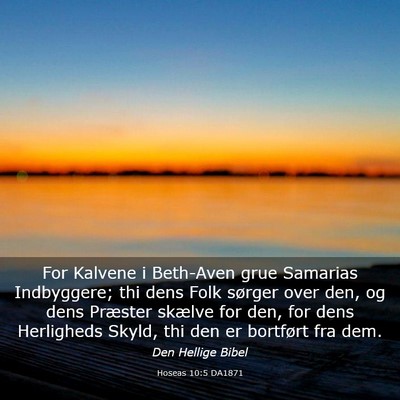 Picture 03 - Hoseas 10:5 DA1871 - For Kalvene i Beth-Aven grue Samarias Indbyggere; - Bible Verse Picture