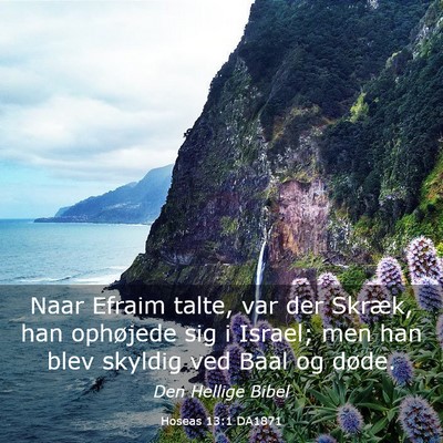 Picture 03 - Hoseas 13:1 DA1871 - Naar Efraim talte, var der Skræk, han ophøjede - Bible Verse Picture