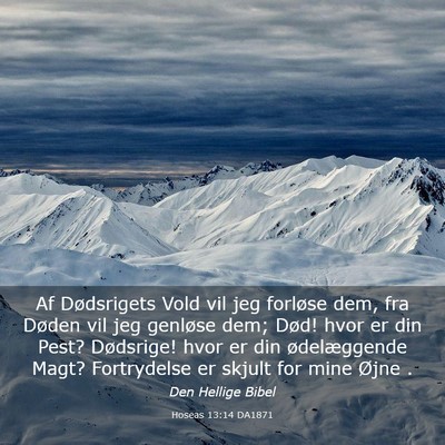 Picture 03 - Hoseas 13:14 DA1871 - Af Dødsrigets Vold vil jeg forløse dem, fra - Bible Verse Picture