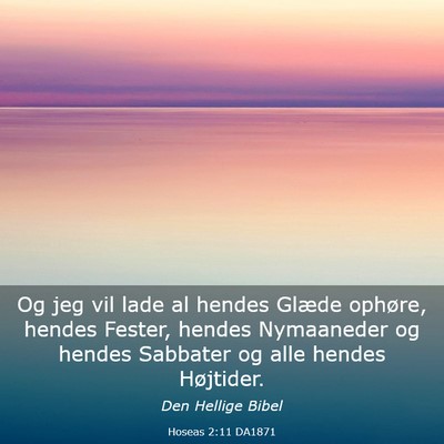 Picture 03 - Hoseas 2:11 DA1871 - Og jeg vil lade al hendes Glæde ophøre, hendes - Bible Verse Picture