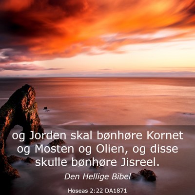Picture 03 - Hoseas 2:22 DA1871 - og Jorden skal bønhøre Kornet og Mosten og - Bible Verse Picture