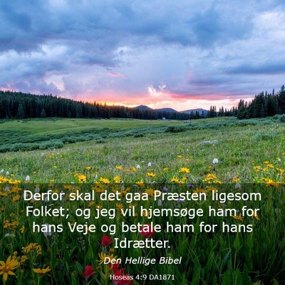 Picture 03 - Hoseas 4:9 DA1871 - Derfor skal det gaa Præsten ligesom Folket; og - Bible Verse Picture