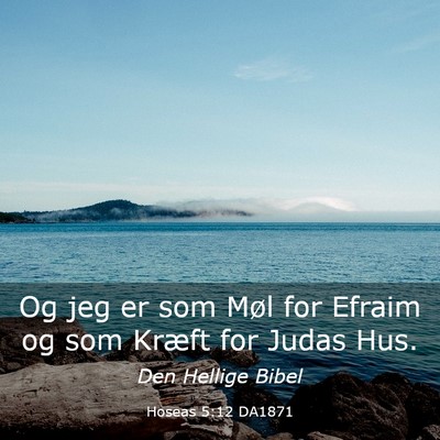 Picture 03 - Hoseas 5:12 DA1871 - Og jeg er som Møl for Efraim og som Kræft for - Bible Verse Picture