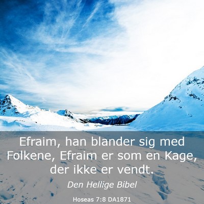 Picture 03 - Hoseas 7:8 DA1871 - Efraim, han blander sig med Folkene, Efraim er - Bible Verse Picture