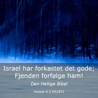 Picture 03 - Hoseas 8:3 DA1871 - Israel har forkastet det gode; Fjenden forfølge - Bible Verse Picture