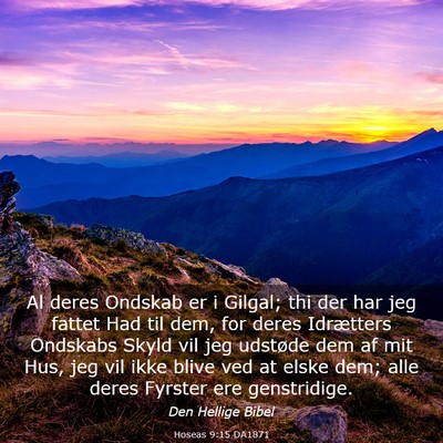 Picture 03 - Hoseas 9:15 DA1871 - Al deres Ondskab er i Gilgal; thi der har jeg - Bible Verse Picture