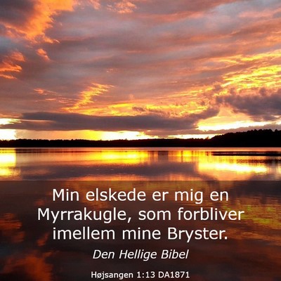 Picture 03 - Højsangen 1:13 DA1871 - Min elskede er mig en Myrrakugle, som forbliver - Bible Verse Picture