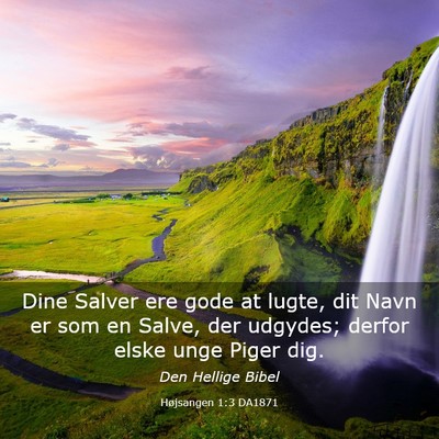 Picture 03 - Højsangen 1:3 DA1871 - Dine Salver ere gode at lugte, dit Navn er som en - Bible Verse Picture