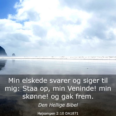 Picture 03 - Højsangen 2:10 DA1871 - Min elskede svarer og siger til mig: Staa op, min - Bible Verse Picture