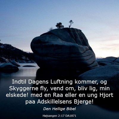 Picture 03 - Højsangen 2:17 DA1871 - Indtil Dagens Luftning kommer, og Skyggerne fly, - Bible Verse Picture