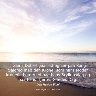 Picture 03 - Højsangen 3:11 DA1871 - I Zions Døtre! gaar ud og ser paa Kong Salomo - Bible Verse Picture