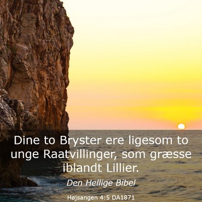 Picture 03 - Højsangen 4:5 DA1871 - Dine to Bryster ere ligesom to unge - Bible Verse Picture