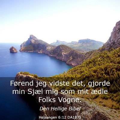 Picture 03 - Højsangen 6:12 DA1871 - Førend jeg vidste det, gjorde min Sjæl mig som - Bible Verse Picture