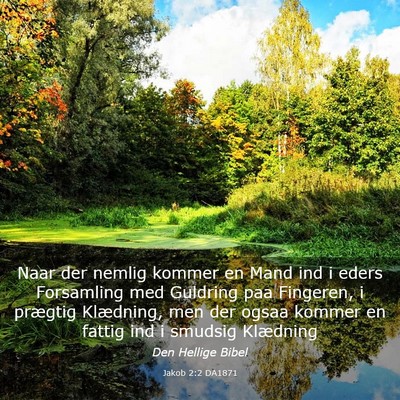 Picture 03 - Jakob 2:2 DA1871 - Naar der nemlig kommer en Mand ind i eders - Bible Verse Picture