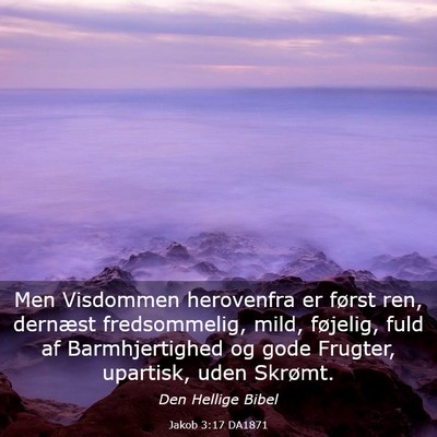 Picture 03 - Jakob 3:17 DA1871 - Men Visdommen herovenfra er først ren, dernæst - Bible Verse Picture