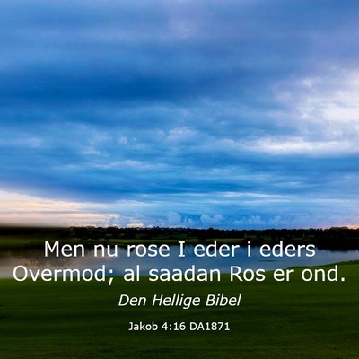 Picture 03 - Jakob 4:16 DA1871 - Men nu rose I eder i eders Overmod; al saadan Ros - Bible Verse Picture