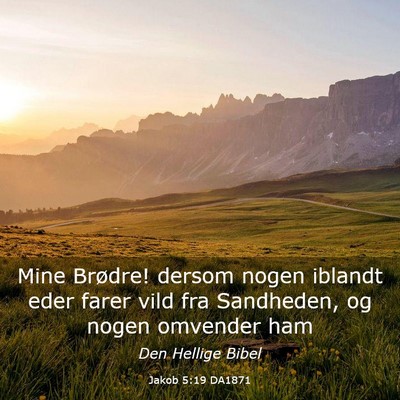 Picture 03 - Jakob 5:19 DA1871 - Mine Brødre! dersom nogen iblandt eder farer - Bible Verse Picture